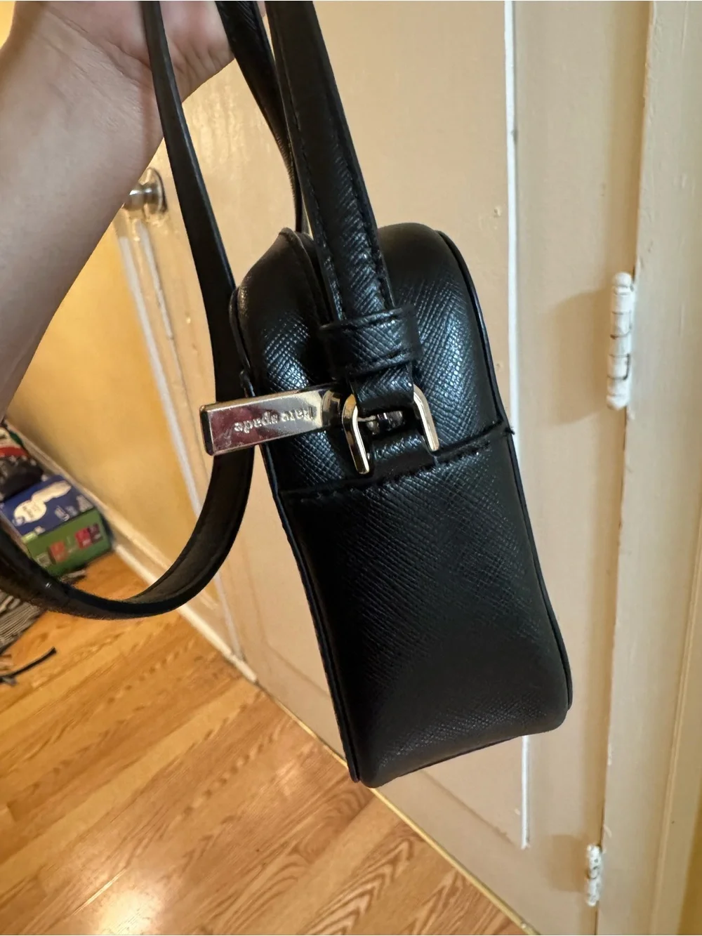 kate spade Black Leather Compact Crossbody Messenger